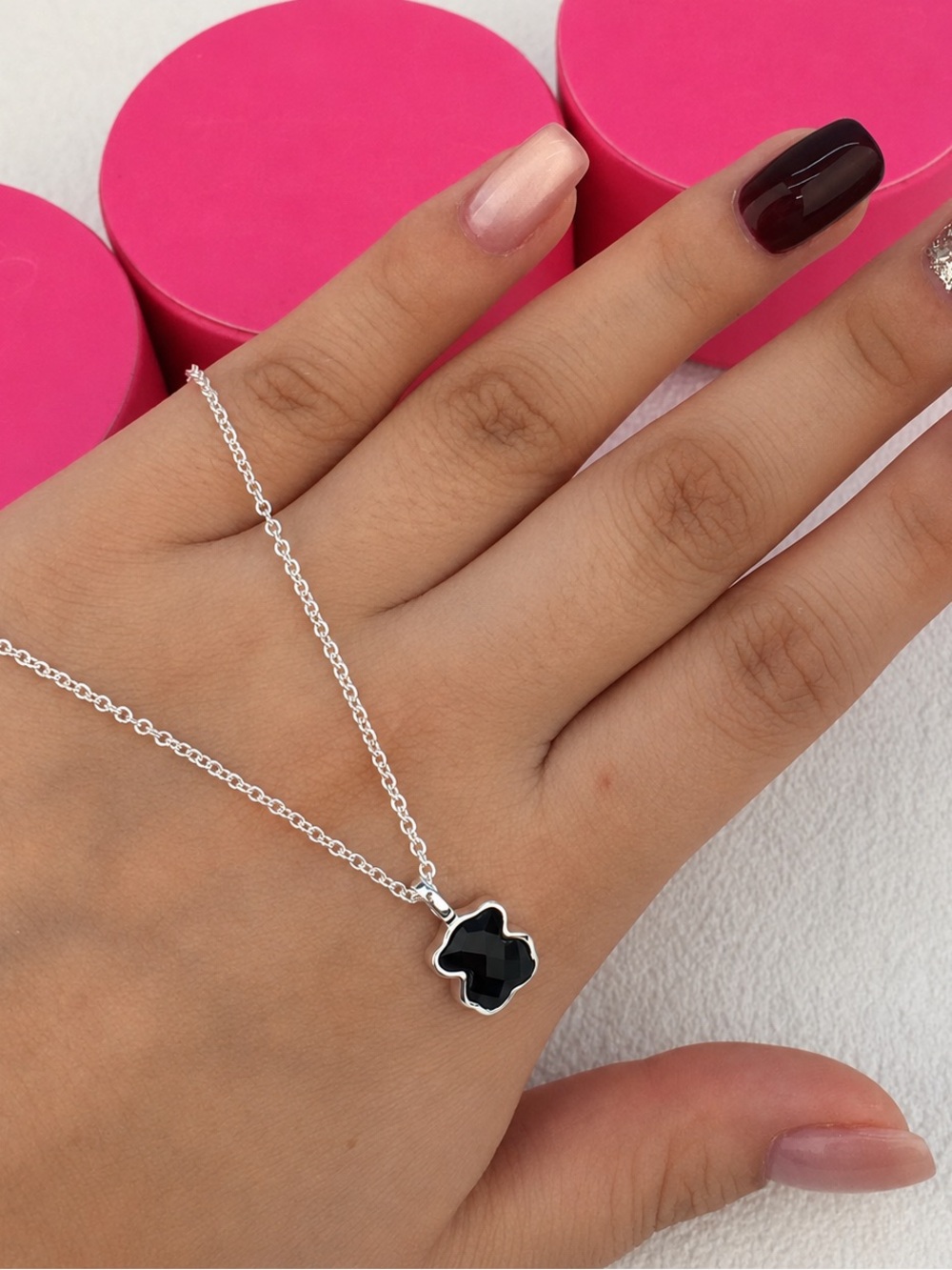 Necklace sterling silver Classic 925 with onyx
